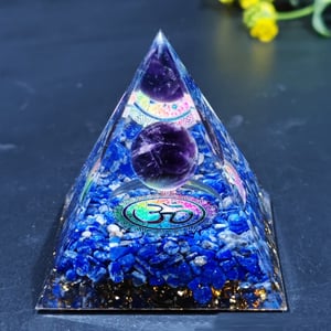 Orgonite di lapislazzuli e ametista 5 cm