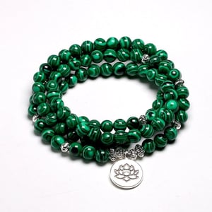 Bracciale Mala in malachite tibetana