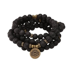 Bracciale in pietra lavica tibetana