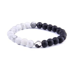 Bracciale Yin Yang in Howlite e Onice.