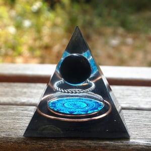 Orgonite Piramide Ossidiana Mandala 6 cm