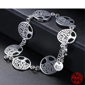 Bracciale d'argento con albero della vita