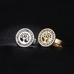 Anello dell'albero della vita in acciaio inossidabile