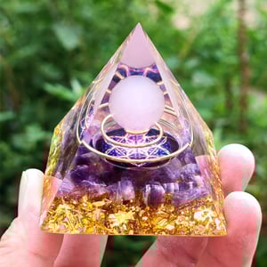 Orgonite Ametista e Quarzo Bianco 5cm