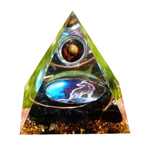 Orgonite Piramide Ossidiana Saturno 6 cm