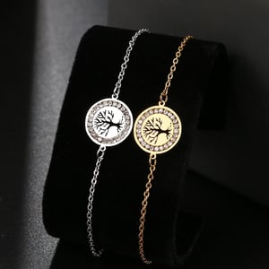 Bracciale dell'Albero della Vita in acciaio inossidabile
