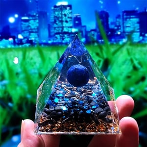 Orgonite di ossidiana e lapislazzuli 5 cm