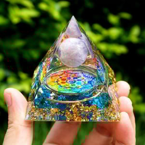 Orgonite Acquamarina e quarzo bianco 5cm