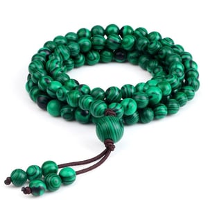 Bracciale di malachite con mantra di preghiera