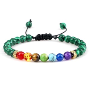 Bracciale 7 chakra in malachite