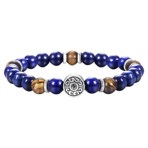 Bracciale in lapislazzuli e occhio di tigre.