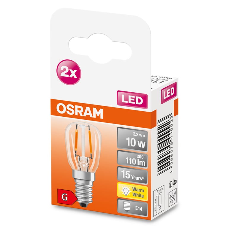 LED SPECIAL T26 10 2.2 W/2700K E14 (CS à 2 PCE)
