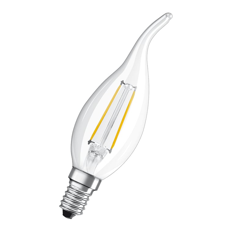 Calex LED Full Glass Filament Tip-Candle-lamp 220-240V 3,5W 350lm E14 BXS35, Clear 2700K CRI80 Dimmable, energy label A++