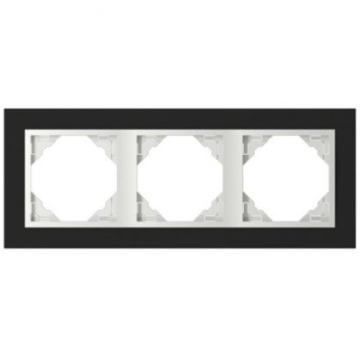 Efapel crystal afdekr. 3v zwart glas/wit ice