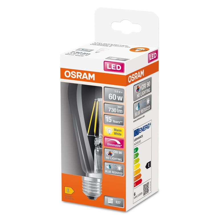 LED SUPERSTAR PLUS CLASSIC EDISON FILAMENT 60 5.8 W/2700 K E27 (CS à
