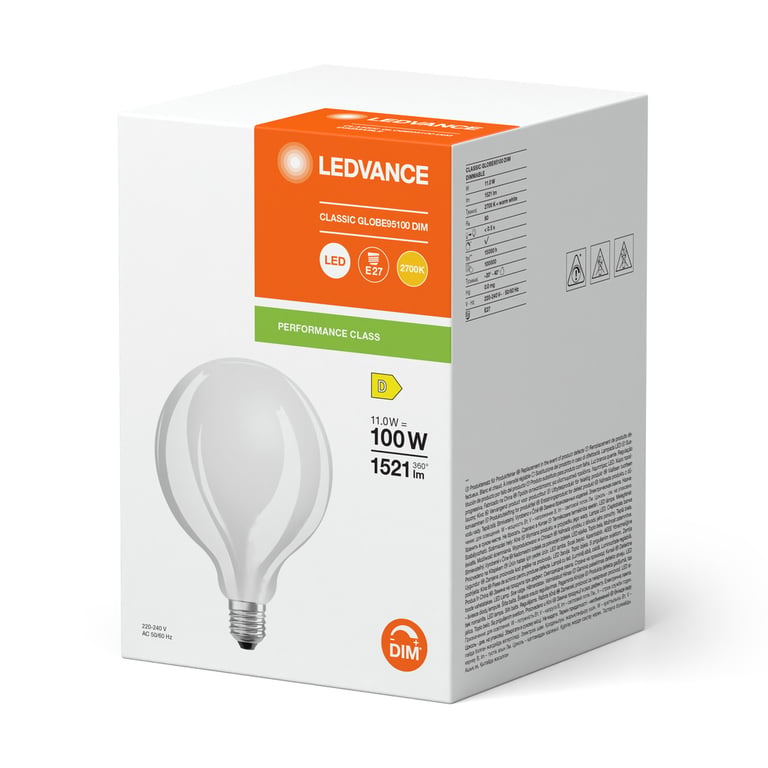 LED CLASSIC GLOBE DIM P 11W 827 FIL FR E27