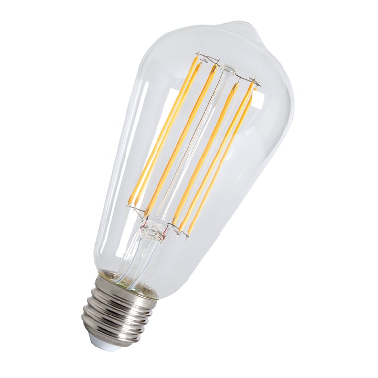 Calex LED Full Glass LongFilament Rustik Lamp 220-240V 4W 350lm E27 ST64, Clear 2300K Dimmable, energy label A+