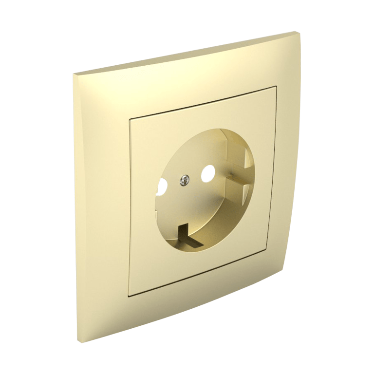 Efapel Monoblok Afdekking En Wcd Met Ra Kindvr. (Schuko) Goud