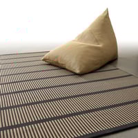 Design vloerkleed Woodnotes Cut Stripe Black Natural 11595