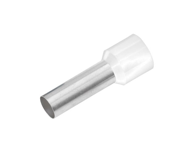 Geïsoleerde Adereindhuls, DIN 46228, 0,5mm², lengte 10mm, *wit