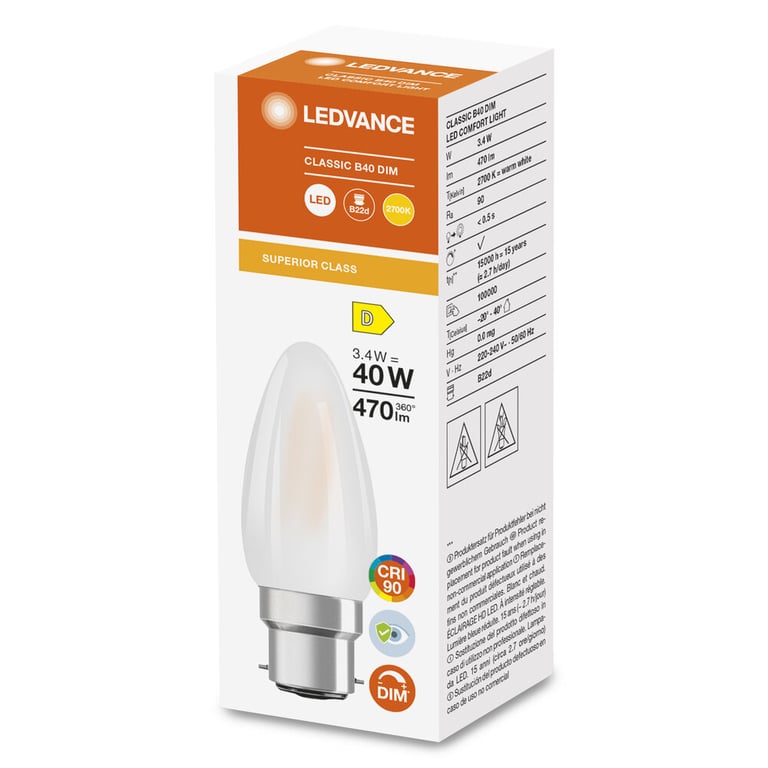 LED CLASSIC B 40 3.4 W/2700 K B22d
