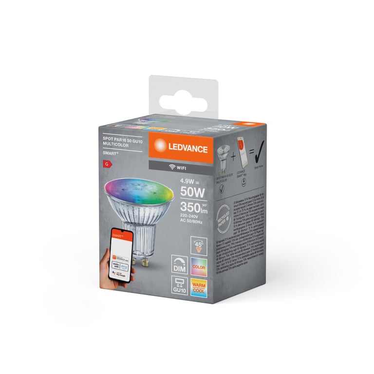 SMART+ WiFi SPOT GU10 Multicolour 50 45° 5 W/2700…6500K GU10 (CS à 1 P