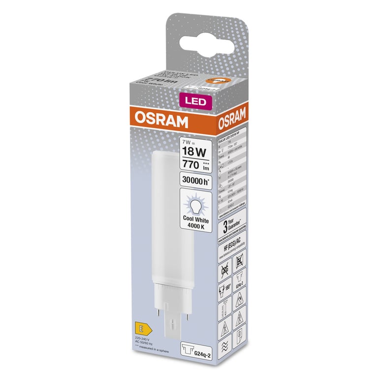 OSRAM DULUX® D/E LED HF & AC MAINS 7 W/4000K 100 mm (CS à 1 PCE)