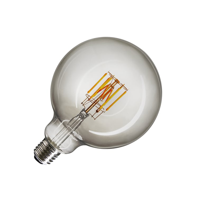 LED-lichtbron, G125, E27, 2000-2900K, 280°, dimbaar, rookglas