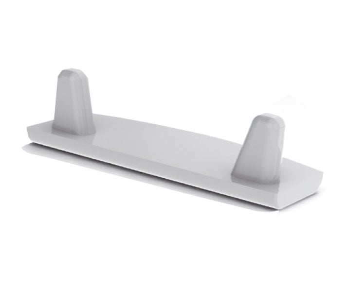 Eindkap slimline breed 8mm, met kabel zonder gaten, aluminium