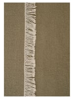 Wollen vloerkleed hip met flosjes Robijn Olive