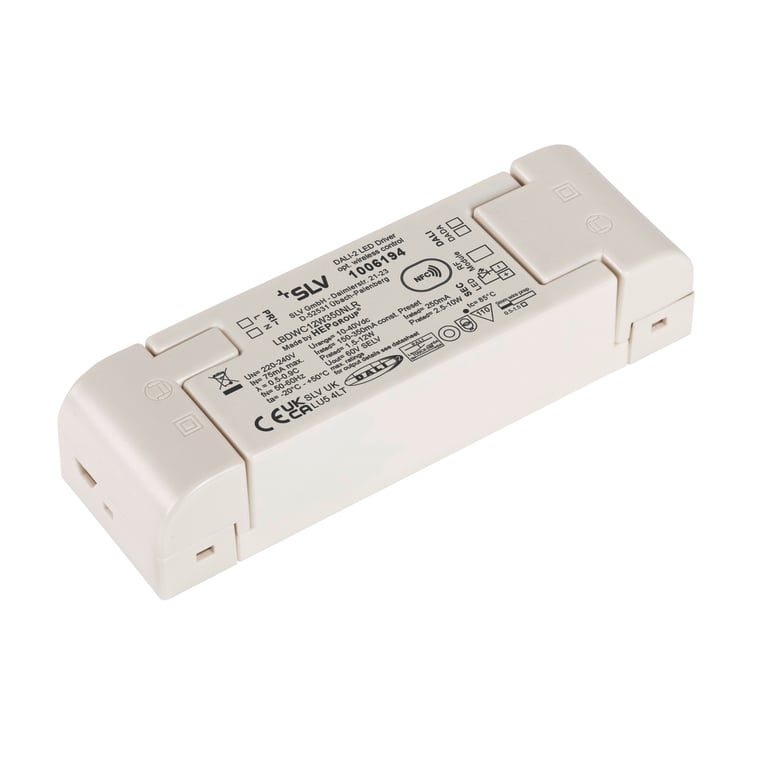 Led-driver, 12W 250mA DALI dimbaar met RF-interface, Led-driver wit DA