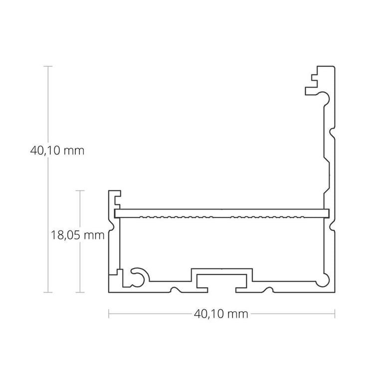 PN18 LED Profiel 200cm, asymmetrisch, incl. koelprofiel