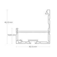 PN18 LED Profiel 200cm, asymmetrisch, incl. koelprofiel