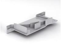 Eindkap muur, met kabelgat links, PVC