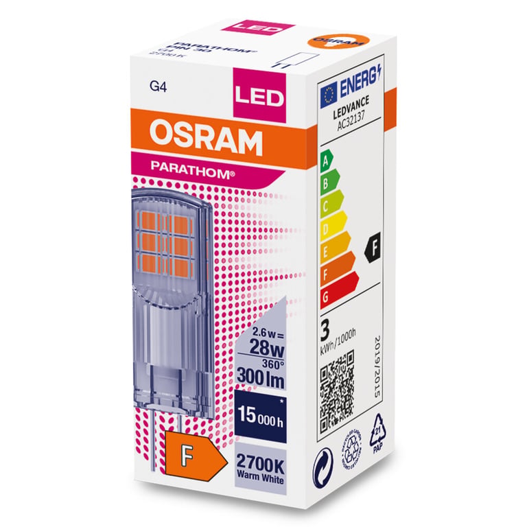 PARATHOM® LED PIN 12V 28 2.6 W/2700 K G4 (CS à 1 PCE)