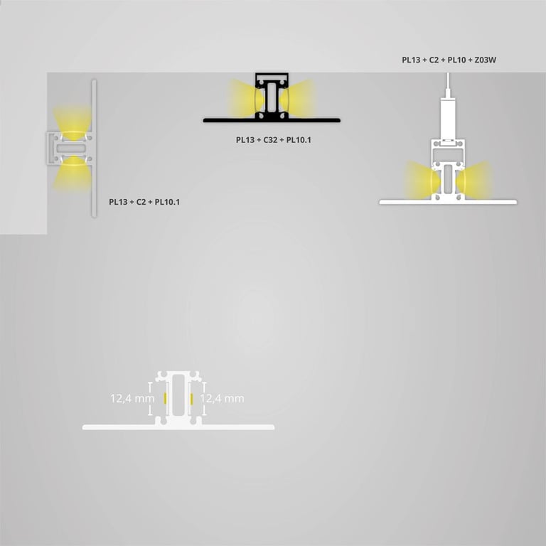 PL13 || LED profiel 200cm LED strips max.12mm
