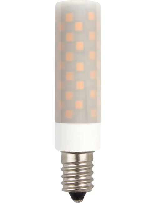 LED E14 Tube T18x80 230V 660Lm 6W 830 AC/DC Opal Dim