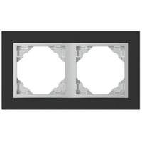 Efapel crystal afdekr. 2v zwart glas/aluminium