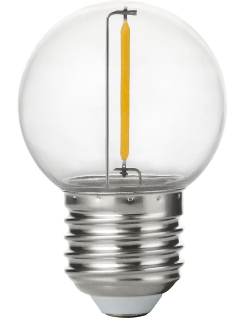 LED E27 Fila Ball G45x68 230V 55Lm 1W 827 Polycarbonate Clea