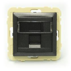 Efapel basis sokkel en centraalplaat tbv 1*rj45 donker grijs