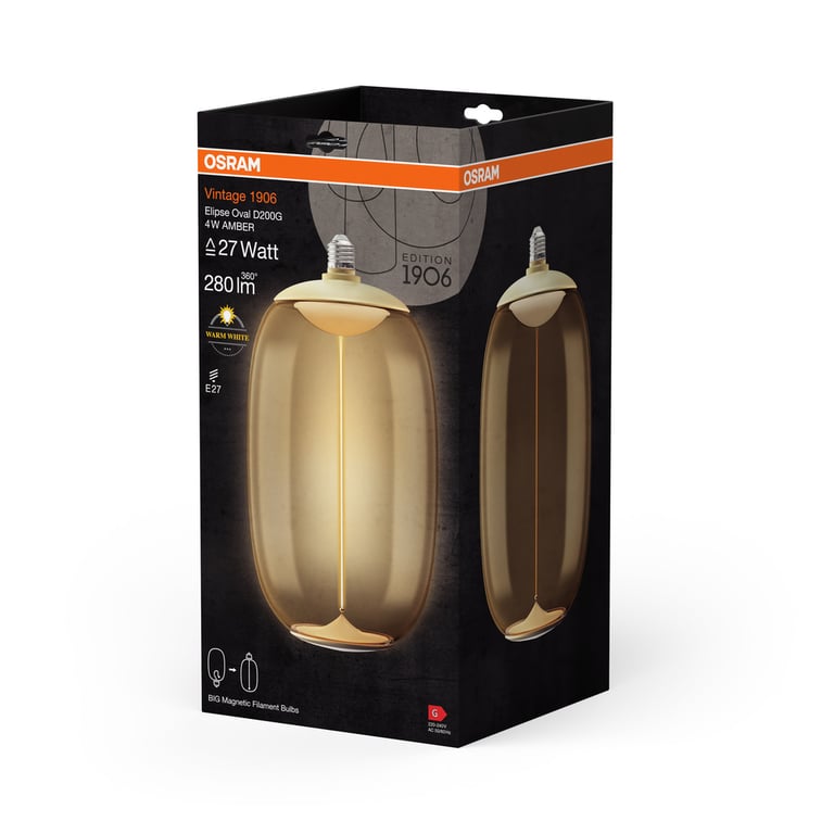Vintage 1906® LED BIG DECORATIVE BULB WITH FILAMENT-MAGNETIC STYLE 4W