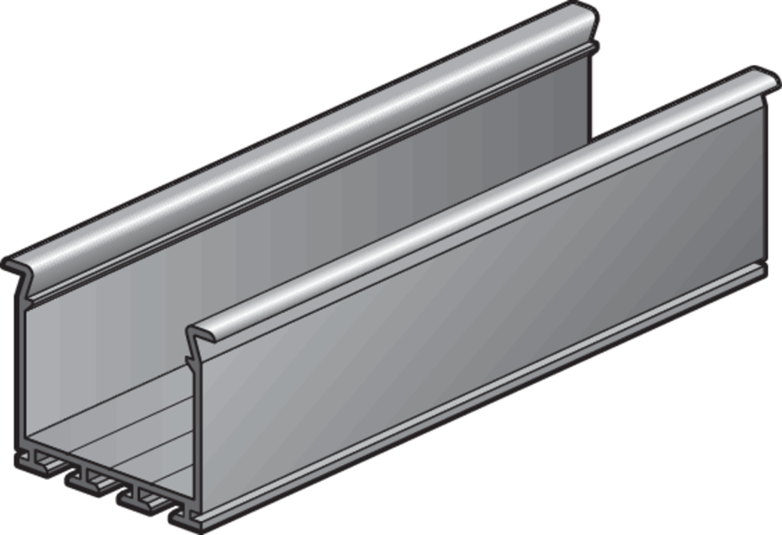 Niko - Breed architecturaal aluminium profiel, 2 m