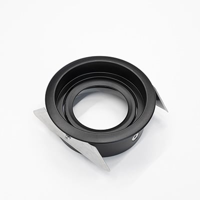 Downlight ring, rond verdiept, ø85(ø79)mm, zwart, Kantelbaar, met blad