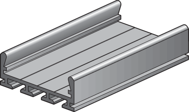Niko - Breed vlak aluminium profiel, 2 m