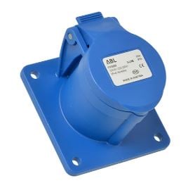ABL CEE flenscontactdoos recht, IP44, 16A, 3-polig, 230V, 6h blauw
