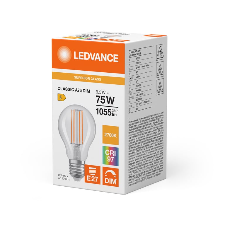 LED CLASSIC A DIM CRI97 S 9.5W 927 FIL CL E27