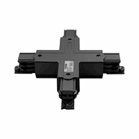 X shape connector | zwart | voor 3-fase rails
