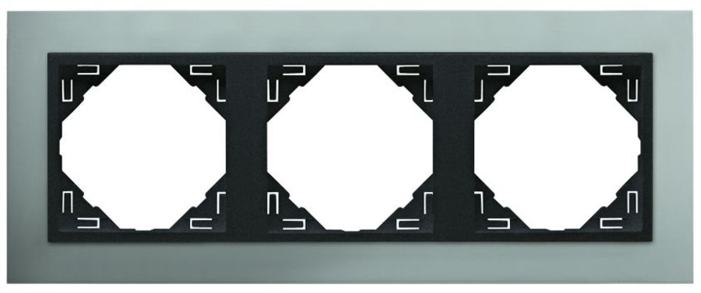 Efapel metallo/metaal afdekr. 3v aluminium/grijs
