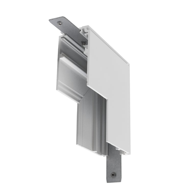 L-verbinder mechanisch, 48V TRACK, voor opbouwrail diep, stereo, wit