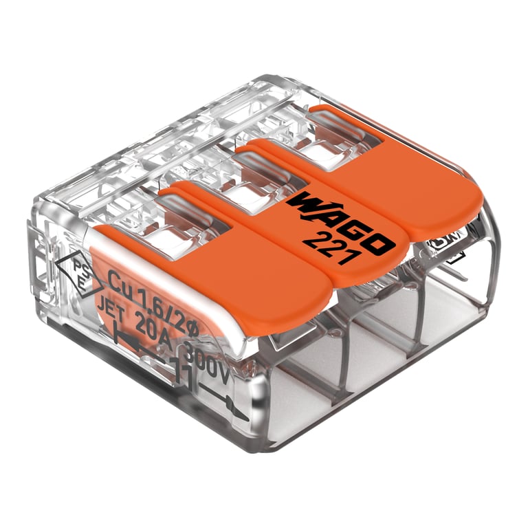WAGO VERB.KLEM COMPACT 3x4mm² TR 3V Soepel